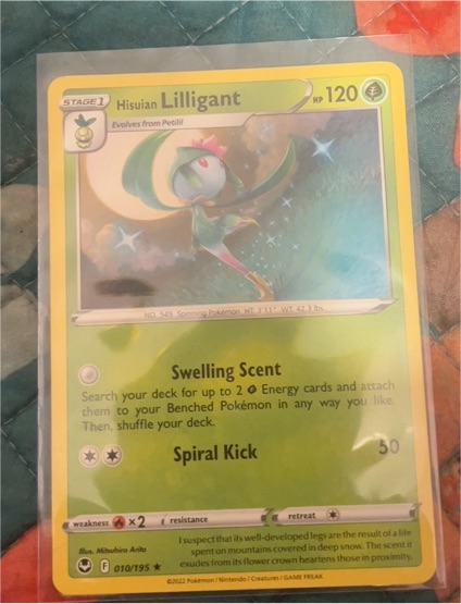 2022 Pokémon Sword & Shield Silver Tempest #010 Hisuian Lilligant — front