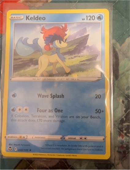 2022 Pokemon Sword & Shield Silver Tempest #046 Keldeo — front