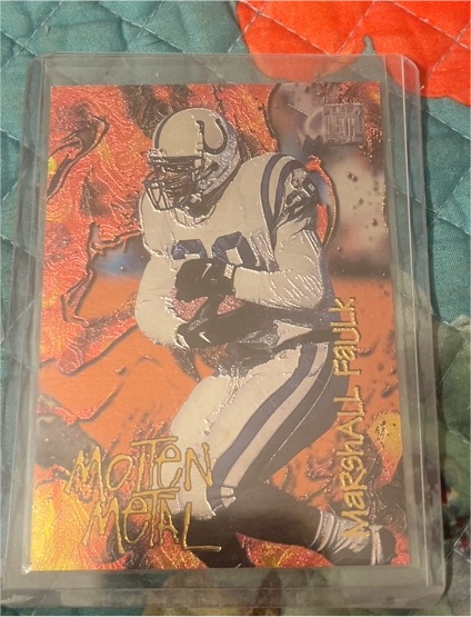 1996 Fleer Metal Molten Metal #5 Marshall Faulk — front