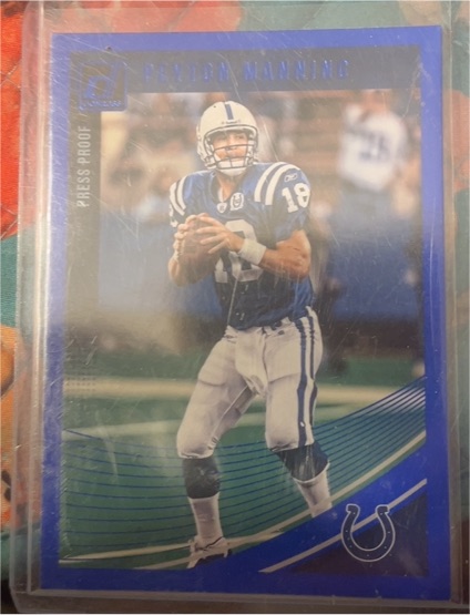 2018 Donruss #84 Peyton Manning Press Proof Blue — front