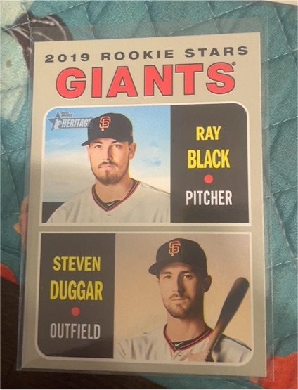 2019 Topps Heritage #267 Ray Black / Steven Duggar Rookie Stars — front