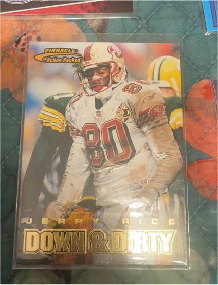 1997 Pinnacle Action Packed #114 Jerry Rice Down & Dirty — front