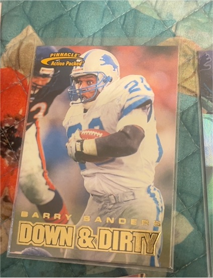 1997 Pinnacle Action Packed #115 Barry Sanders Down & Dirty — front