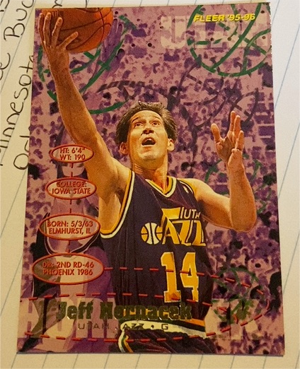 1995-96 Fleer #186 Jeff Hornacek — front
