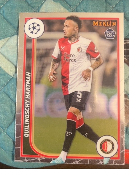 2023-24 Topps Merlin UEFA #55 Quilindschy Hartman Rookie RC — front