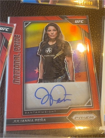 2023 Panini Chronicles UFC Prizm National Pride Auto #NP-JPN Julianna Peña — front
