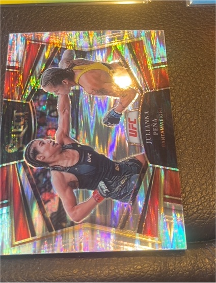 2023 Panini Select UFC Teka Gold Waterfall Prizm # Julianna Pena — front