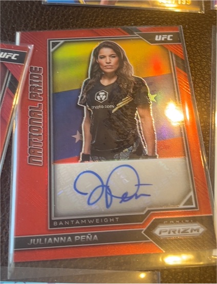 2023 Panini Chronicles UFC Prizm National Pride Auto #NP-JPN Julianna Peña — front