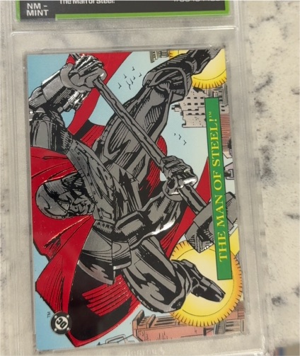1993 Skybox DC Bloodlines Embossed Foil #S1 The Man of Steel — front