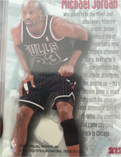 1996 Fleer Metal #212 Michael Jordan — front