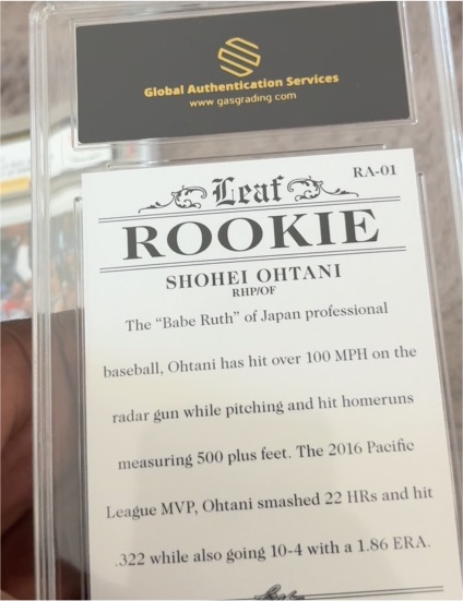 2018 Leaf Rookie Achievement #RA-01 Shohei Ohtani — front