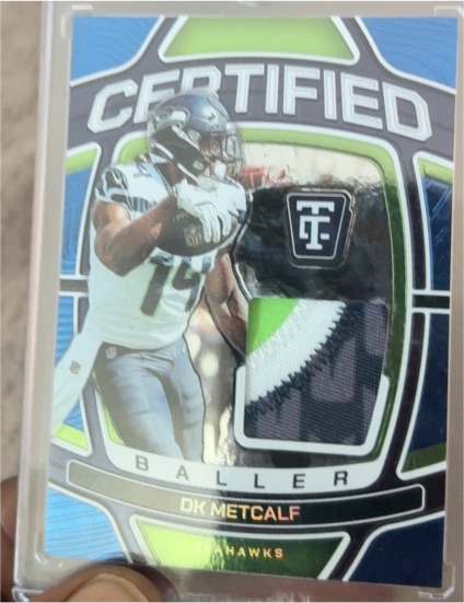 2024 Panini Totally Certified #CB-DKM DK Metcalf Certified Baller Patch — front