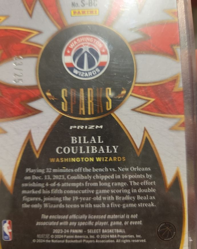 2023-24 Panini Select Basketball #S-BC Bilal Coulibaly — front