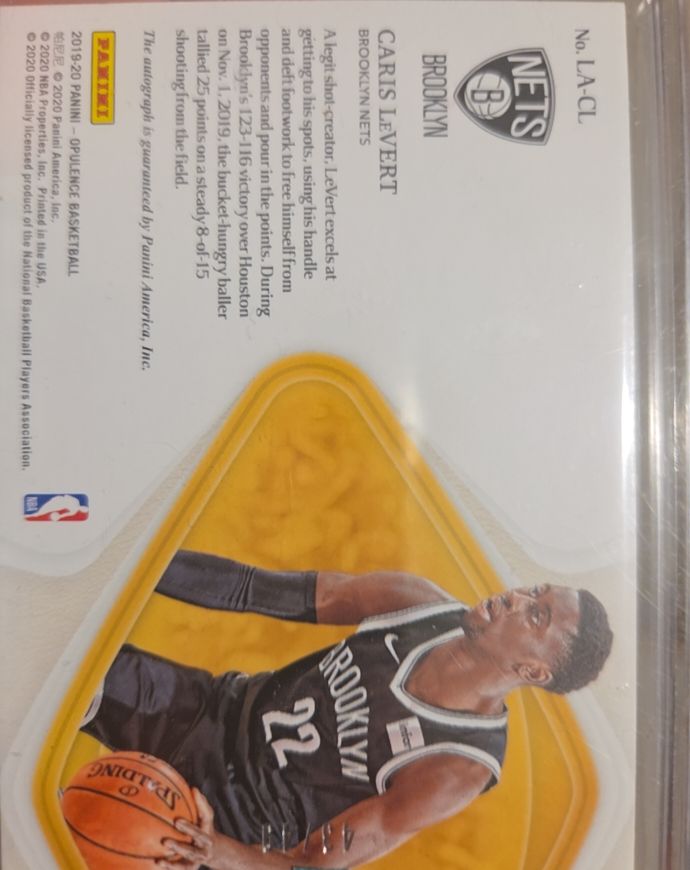 2019-20 Panini Opulence Basketball No. LA-CL Caris LeVert — front