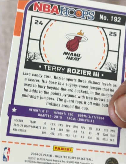 2024-25 Panini Haunted Hoops #192 Terry Rozier III — front