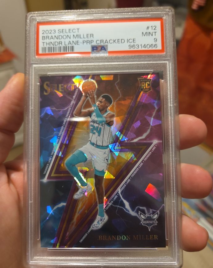 2023 Panini Select #12 Brandon Miller Thunder Lane Prizm Cracked Ice — front