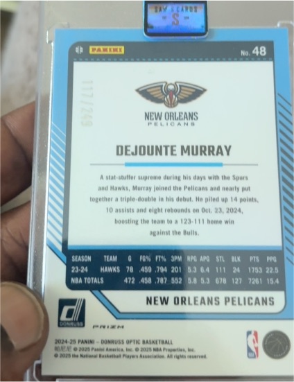 2024-25 Panini Donruss Optic #48 Dejounte Murray — front