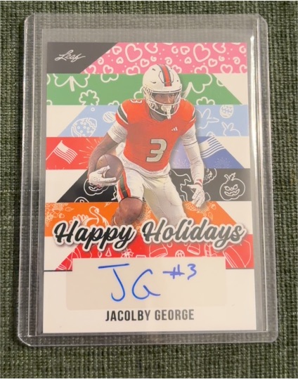 2025 Leaf Happy Holidays #BA-JG1 Jacolby George — front