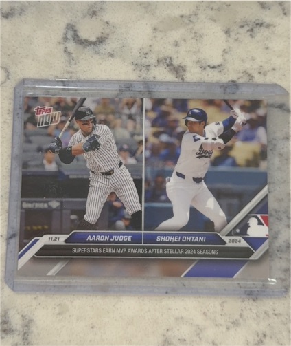 2024 Topps Now #OS-JO Aaron Judge & Shohei Ohtani MVP Awards — front