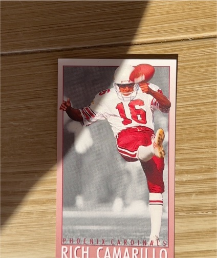 1989 Football Rich Camarillo Phoenix Cardinals — front
