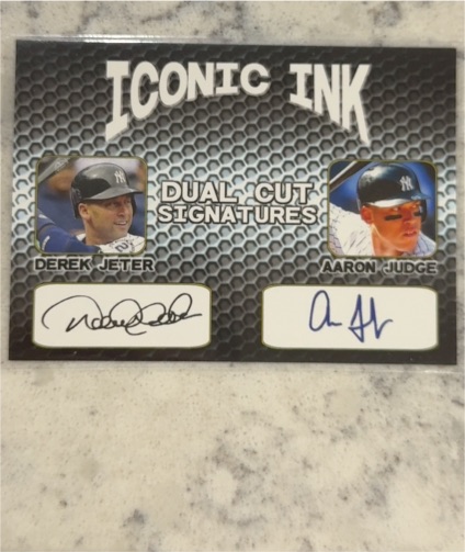 Iconic Ink Dual Cut Signatures Derek Jeter & Aaron Judge — front