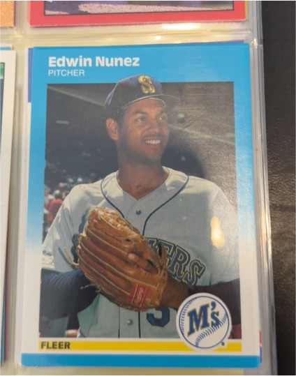 1987 Fleer Update #U-92 Edwin Nunez — front