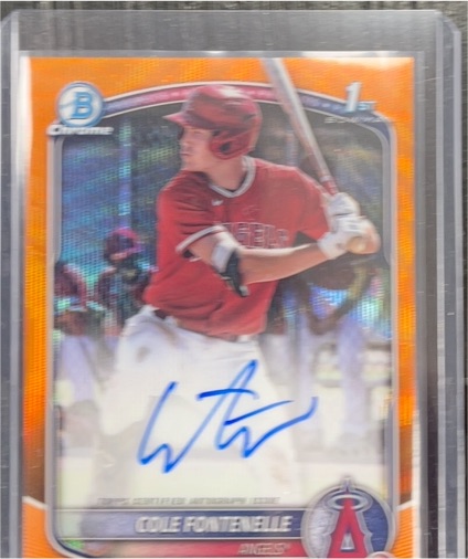 2025 Bowman Chrome #CPA-CF Cole Fontenelle — front