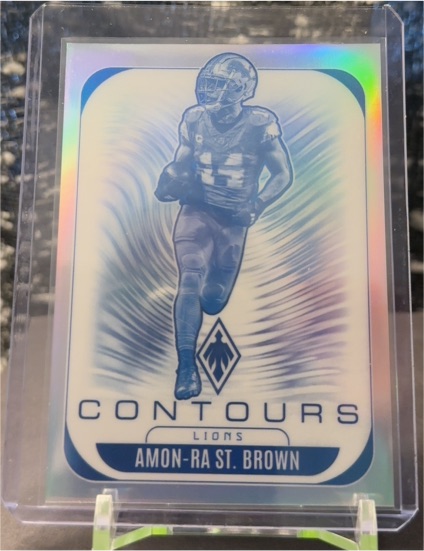 2025 Panini Phoenix #11 Amon-Ra St. Brown Contours Silver — front