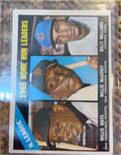 1966 Topps #217 NL Home Run Leaders Willie Mays McCovey Williams — front