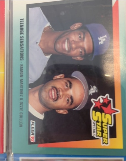 1992 Fleer #706 Ramon Martinez & Ozzie Guillen — front