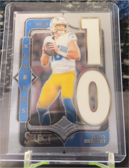 2024 Panini Select #17 Justin Herbert Select Numbers — front