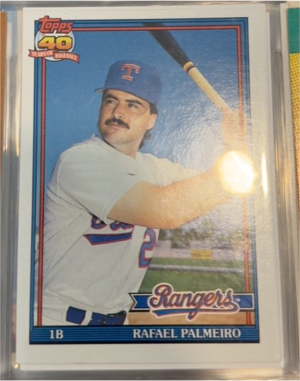 1991 Topps #295 Rafael Palmeiro Texas Rangers — front