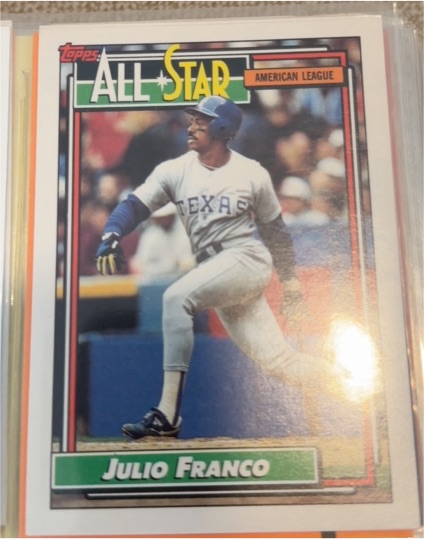1992 Topps #398 Julio Franco — front
