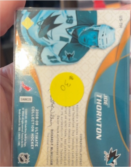 2008-09 Upper Deck Ultimate Collection #SNM29 Joe Thornton — front