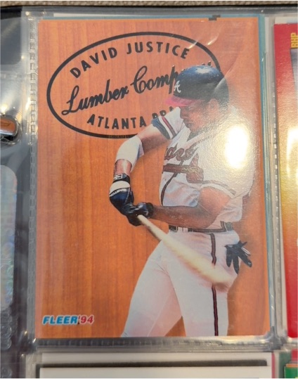 1994 Fleer Lumber Company #6 David Justice — front