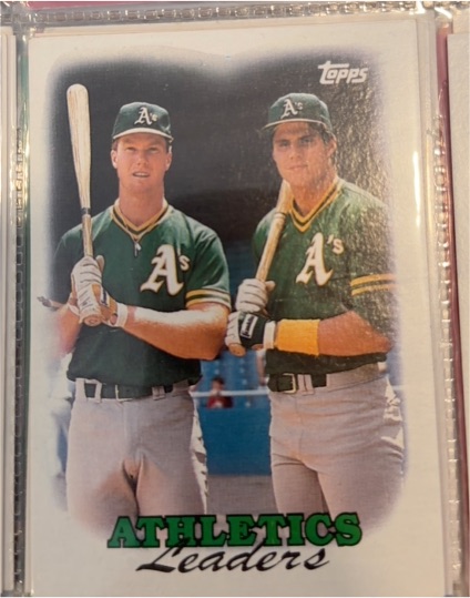 1988 Topps #759 Mark McGwire & Jose Canseco — front