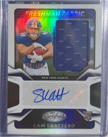 2025 Panini Certified Freshman Fabric #FBC-CSK Cam Skattebo — front