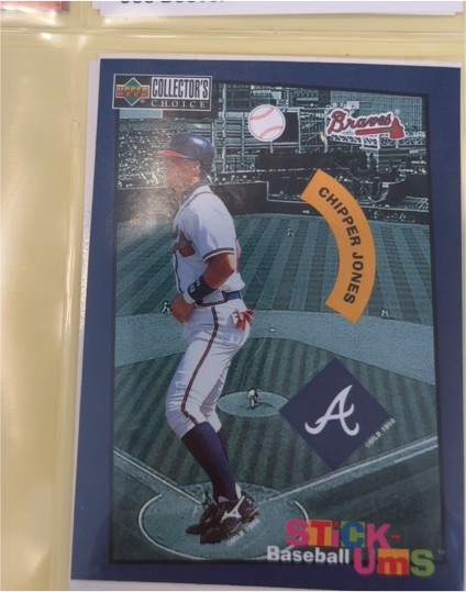 1998 Upper Deck Collector's Choice #2 Chipper Jones Stick-Ums — front