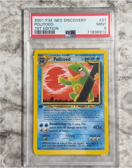 2001 Pokemon Neo Discovery #27 Politoed — front
