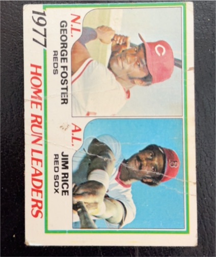1978 Topps #202 George Foster/Jim Rice 1977 Home Run Leaders — front