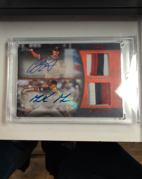 2025 Topps Major League Material Dual Patch Auto #MLMDA2-CJMG CJ Abrams / MacKenzie Gore — front