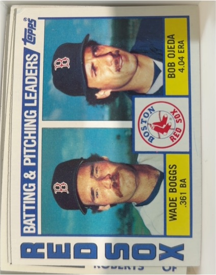 1984 Topps #786 Batting & Pitching Leaders Wade Boggs / Bob Ojeda — front
