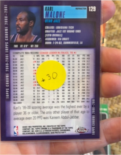 2000 Topps Chrome #129 Karl Malone — front