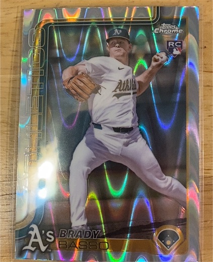 2025 Topps Chrome #205 Brady Basso RayWave Refractor Rookie — front