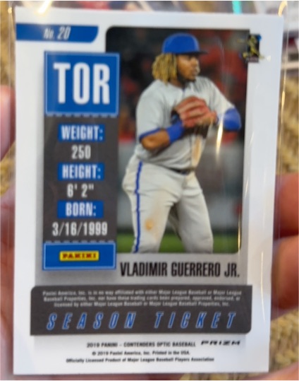 2019 Panini Chronicles Contenders Optic #20 Vladimir Guerrero Jr. — front