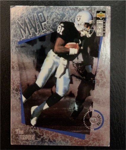 1996 Collector's Choice #M33 Tim Brown MVPs Oakland Raiders — front