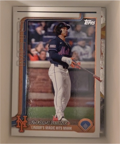 2025 Topps Update #US290 Francisco Lindor 2-For-1 Swing — front