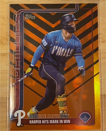 2025 Topps Update #US184 Bryce Harper Ribbie Royalty Holiday Foil — front