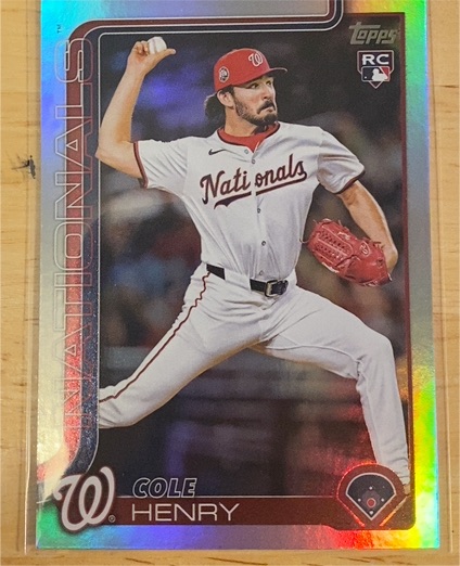 2025 Topps Update #US186 Cole Henry — front