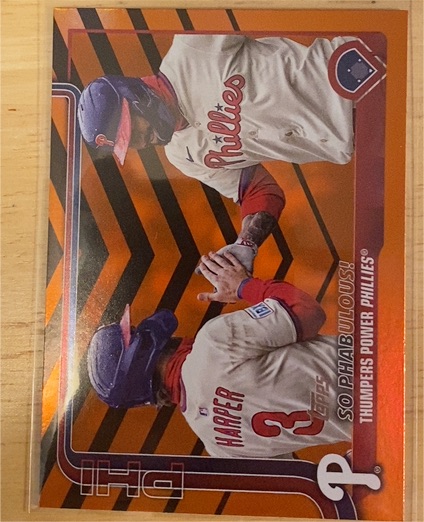 2025 Topps Update #US107 So Phabulous Thumpers Power Phillies Holiday Parallel — front